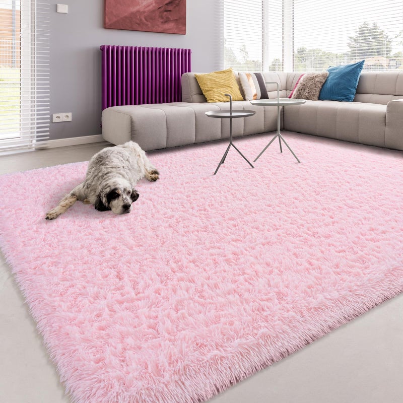 Softlife Ultra Soft Fluffy Area Rugs for Bedroom, Girls and Boys Room Kids Room Nursery Rug, 3 x 5 Feet Shaggy Fur Indoor Plush Modern Floor Carpet for Living Room Christmas Decor, Pink - Image 3